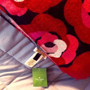 Kate Spade: Red and Pink Flowered Scarf/Pashmina